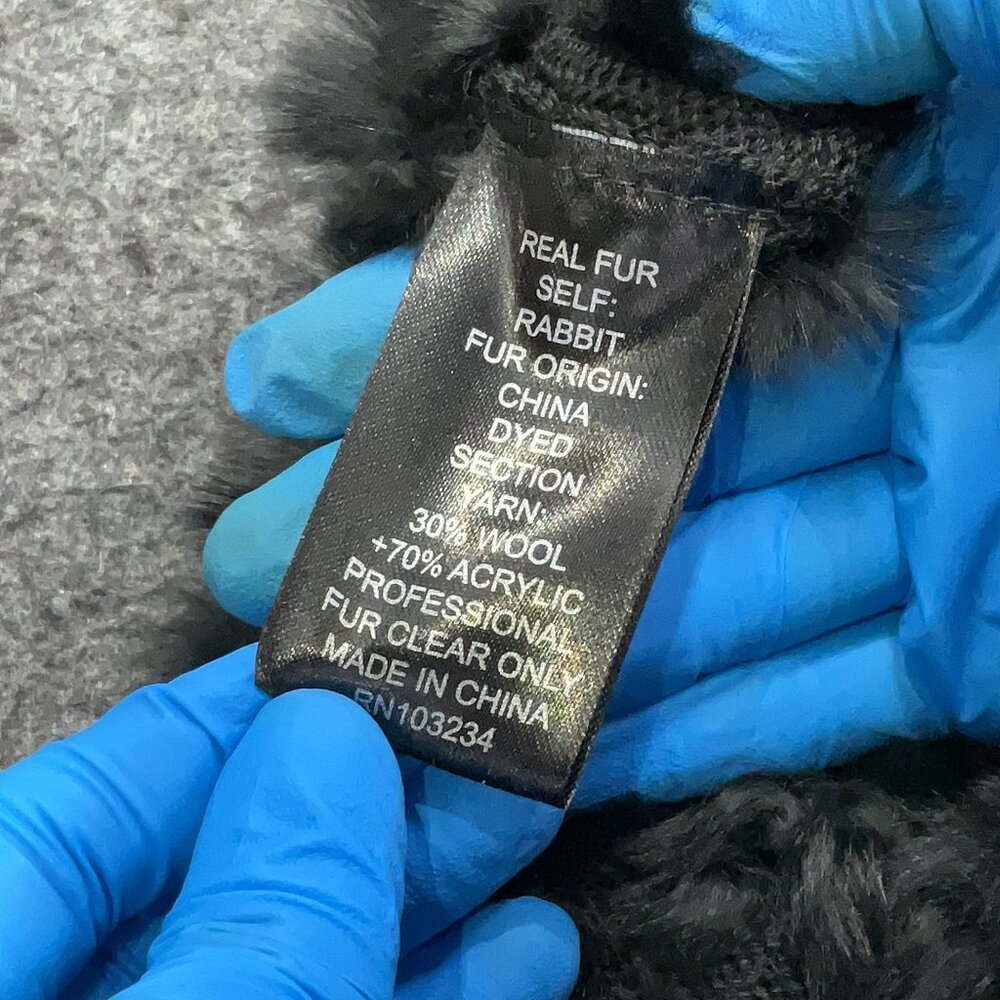 🖤 Adrienne Landau Real Rabbit Fur Knit Jacket Black Soft Mobwife Whimsigoth L - Picture 11 of 13